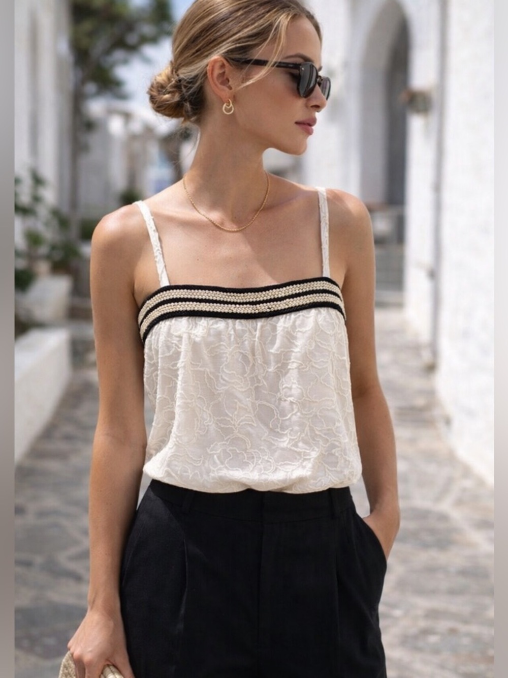 Vintage Beatrice di Borbone Roma Beaded Lace Top | IT 44 / US M